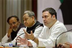 Congress President-elect Rahul Gandhi at a press conference in Ahmedabad, Gujarat on Tuesday.