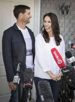  Jacinda Ardern with partner Clarke Gayford