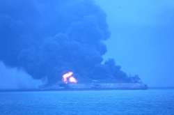 Oil tanker SANCHI, owned by an Iranian shipping company,  collided with a cargo ship. AP Photo.