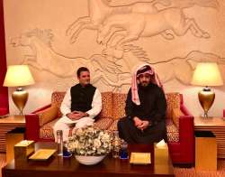 Congress chief Rahul Gandhi meets Prince Shaikh Khalid