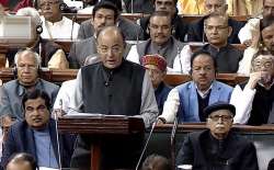 Finance Minister Arun Jaitley in Lok Sabha