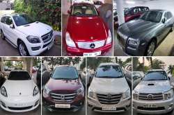 High-end luxury cars belonging to diamond businessman Nirav Modi and his companies, which were seized by the Enforcement Directorate as part of its investigation in multi-crore Punjab National Bank (PNB) fraud case.