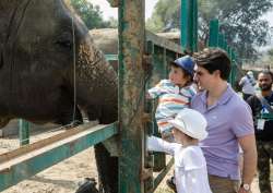 Canadian PM Justin Trudeau gifted footprint painting Of rescued Pachyderm