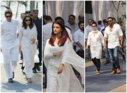 Aishwarya Rai Bachchan Ajay Devgn Kajol at Sridevi funeral