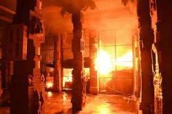 The fire erupted after the temple was closed for the day. 