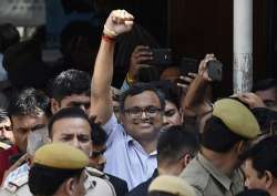 Karti Chidambaram at Patiala House Court in New Delhi on Monday.