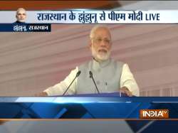 PM Modi interacts with women in Rajasthan's Jhunjhunu.