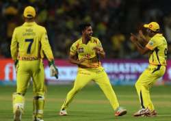 Chennai Super Kings vs Rajasthan Royals, IPL 2018 17th Match: Deepak Chahar celebrates after claiming a wicket in Pune