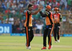 Live Cricket Score IPL 2018, Match 28, RR vs SRH:?Sandeep Sharma celebrates a dismissal