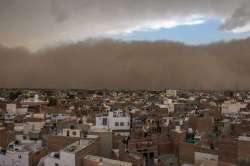 A dust storm approaches the city of Bikaner on Wednesday, May 2.