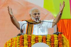 Prime Minister Narendra Modi addressing at an election campaign rally in Mangaluru, Karnataka on Saturday.