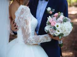 Chinese bride's bouquet toss goes wrong as ceiling falls off