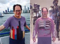 Man knits sweaters to replicate the scenery of his vacation spots