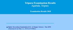 Tripura Class 12 Science Result declared @ Tripuraresults.nic.in