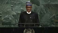 File photo of President Muhammadu Buhari of Nigeria addressing the 72nd session of the United Nations General Assembly