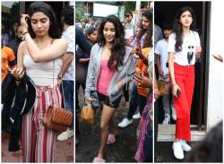 Fans go crazy as Dhadak star Janhvi Kapoor steps out with sisters Khushi, Shanaya and Anshula 