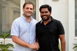 Congress President Rahul Gandhi with Tamil film director P A Rajnith.