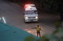 Two ambulances were seen Sunday evening leaving a cave in northern Thailand where 12 youth soccer players and their coach have been trapped for more than two weeks, hours after an operation began to rescue them.