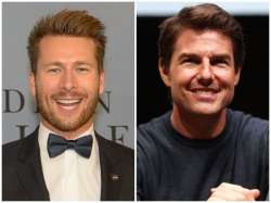 Glen Powell and Tom Cruise