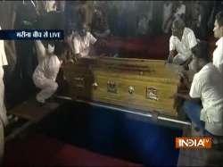 Karunanidhi buried at Marina Beach