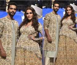 Neha Dhupia and Angad Bedi at LFW