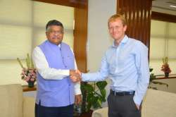 Union IT Minister Ravi Shankar Prasad, WhatsApp CEO Chris Daniels