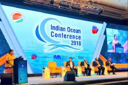 Sushma Swaraj addressing Indian Ocean Conference in Hanoi, Vietnam.