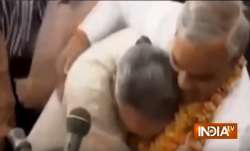 PM Modi hugs Atal Bihari Vajpayee