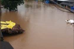 Visuals of flood from Poteru Village in Korukonda Tehsil of Malkangiri district, following heavy rainfall caused due to cyclonic storm.
 