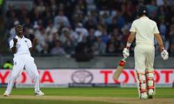 Kemar Roach in action against England