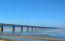 Dibrugarh: A view of India's longest rail-road bridge 'Bogibeel Bridge' 