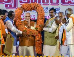  
Addressing an election rally in Hyderabad, PM Modi said that of the five parties contesting the Telangana Assembly election, only the BJP was being run democratically.