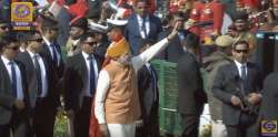 PM Modi grees children at Rajpth as Republic Day parade concludes