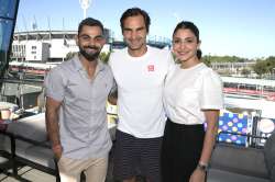 Virat Kohli, Anushka Sharma and Roger Federer