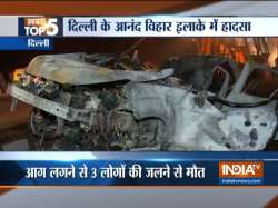 3 killed as cars catch fire after crash in Anand Vihar