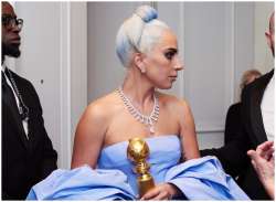 Golden Globes 2019: American singer Lady Gaga looks stunning in lavender gown