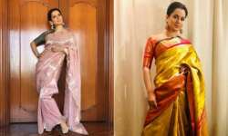 kangana ranaut saree look for manikarnika promotions