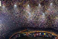 Devotees gathered to take a holy dip at Kumbh Mela