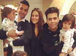 Neha Dhupia’s daughter Mehr wishes Karan Johar’s kids Yash and Roohi with an adorable post