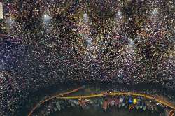 A view of Sangam during the Kumbh Mela 2019, in Allahabad