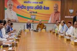 PM Modi, Amit Shah and other party leaders at the BJP central election committee meeting 