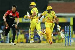 Ambati Rayudu and Suresh Raina during IPL 2019 match against RCB