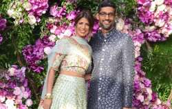 Google CEO Sundar Pichai and wife turn out in a stunning outfit at Akash Ambani-Shloka Mehta wedding