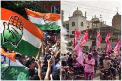 Congress and TRS flags- File Photo