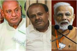 Narendra Modi, HD Deve Gowda, HD Kumaraswamy