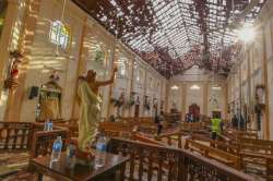 St. Sebastian's Church damaged in the blast in Negombo, north of Colombo, Sri Lanka