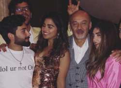 Isha Ambani in golden metallic dress partying with friends