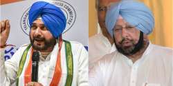 Congress minister Navjot Singh Sidhu and Punjab Chief Minister Capt. Amarinder Singh