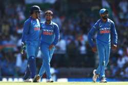 Kuldeep Yadav with MS Dhoni and Ravindra Jadeja during India's tour of Australia earlier this year.