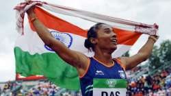 Hima Das during the final of the women's 400 m in The IAAF World U20 Championships on July 12, 2018.?